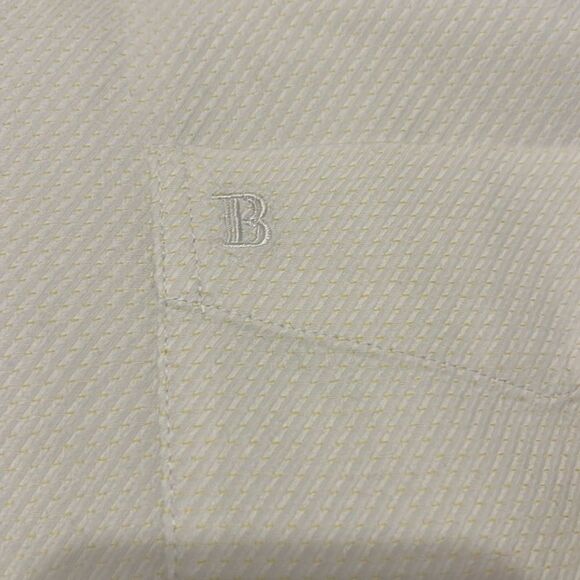 BALMAIN Men's Button Front Long Sleeve Shirt Two Ply Cotton Size Large - Picture 3 of 12